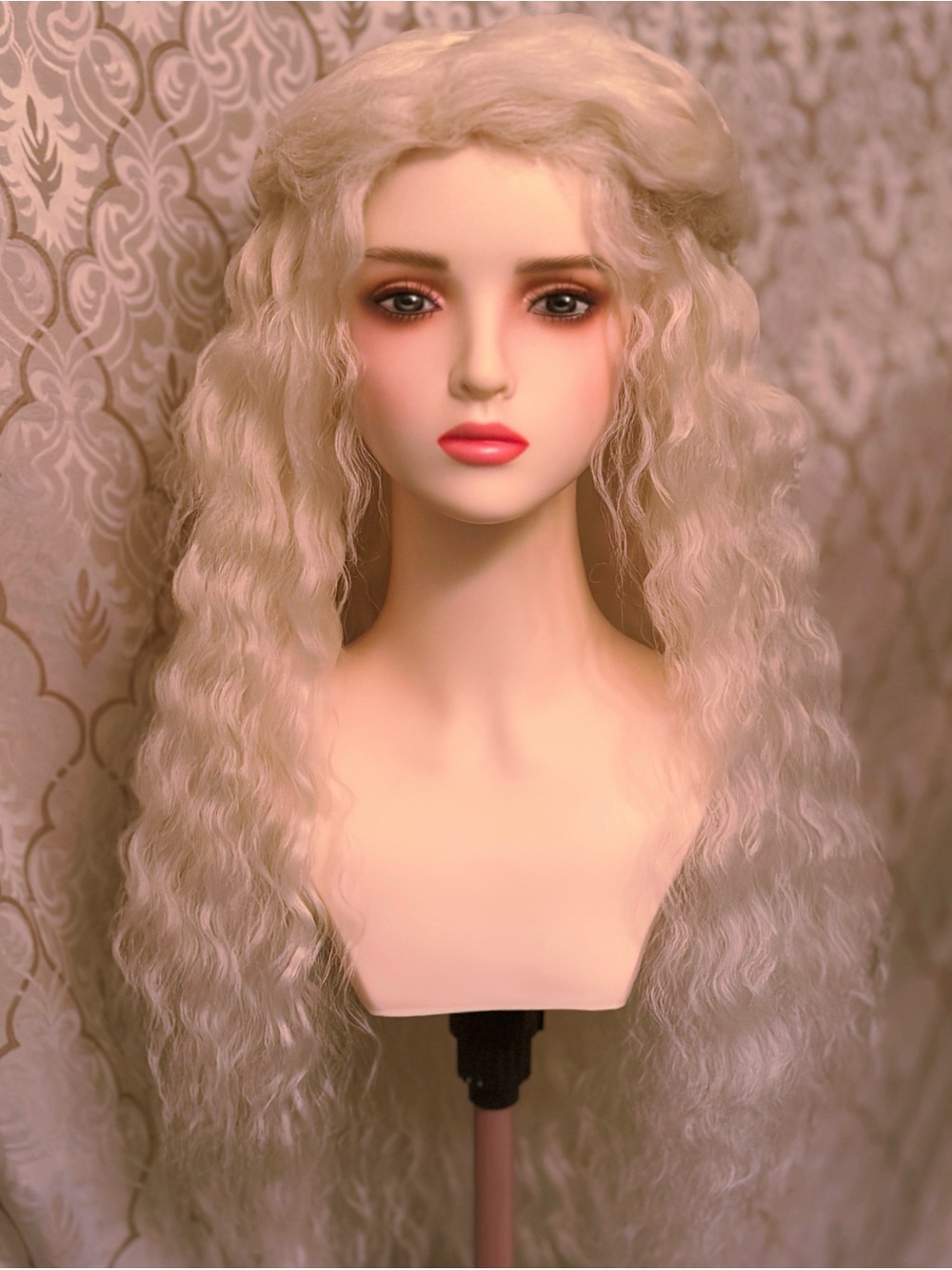 Platinum Blonde Maiden Inspired Hardfront Wig